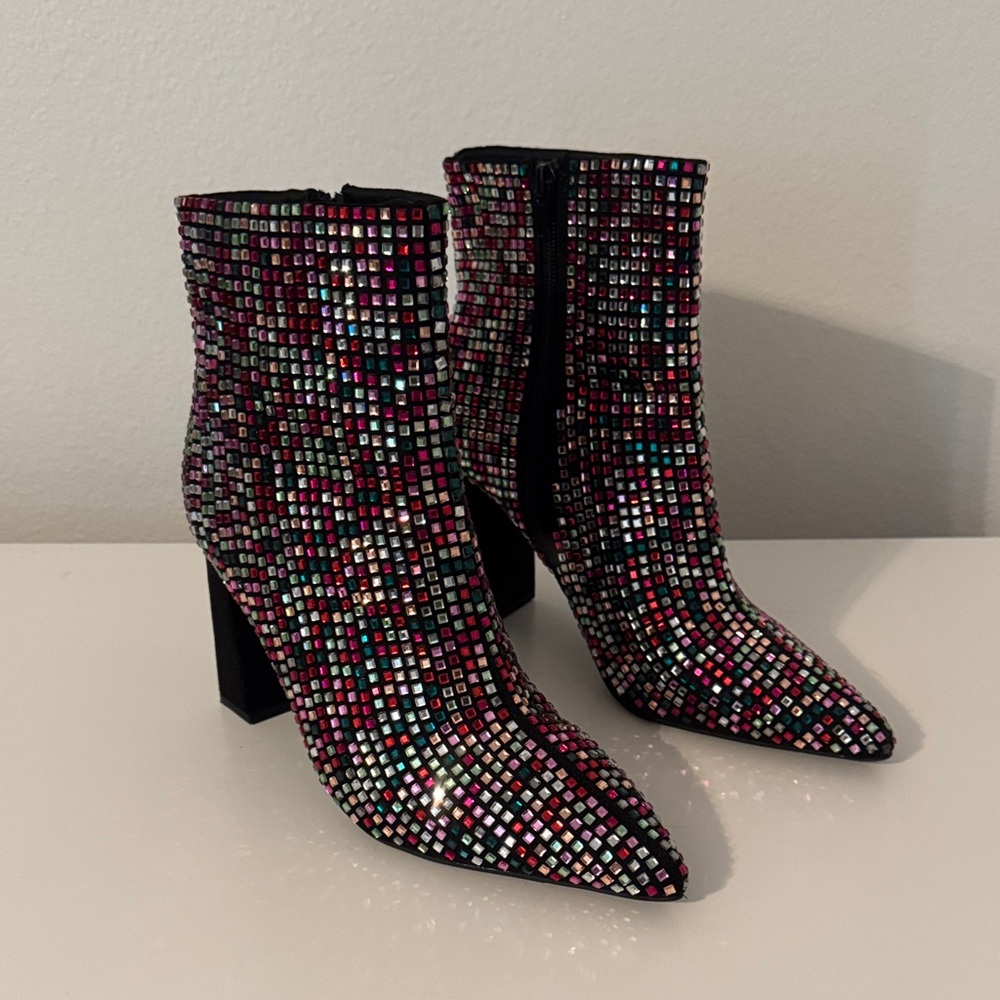 Wild Pair Colorful Sequin Heeled Boots